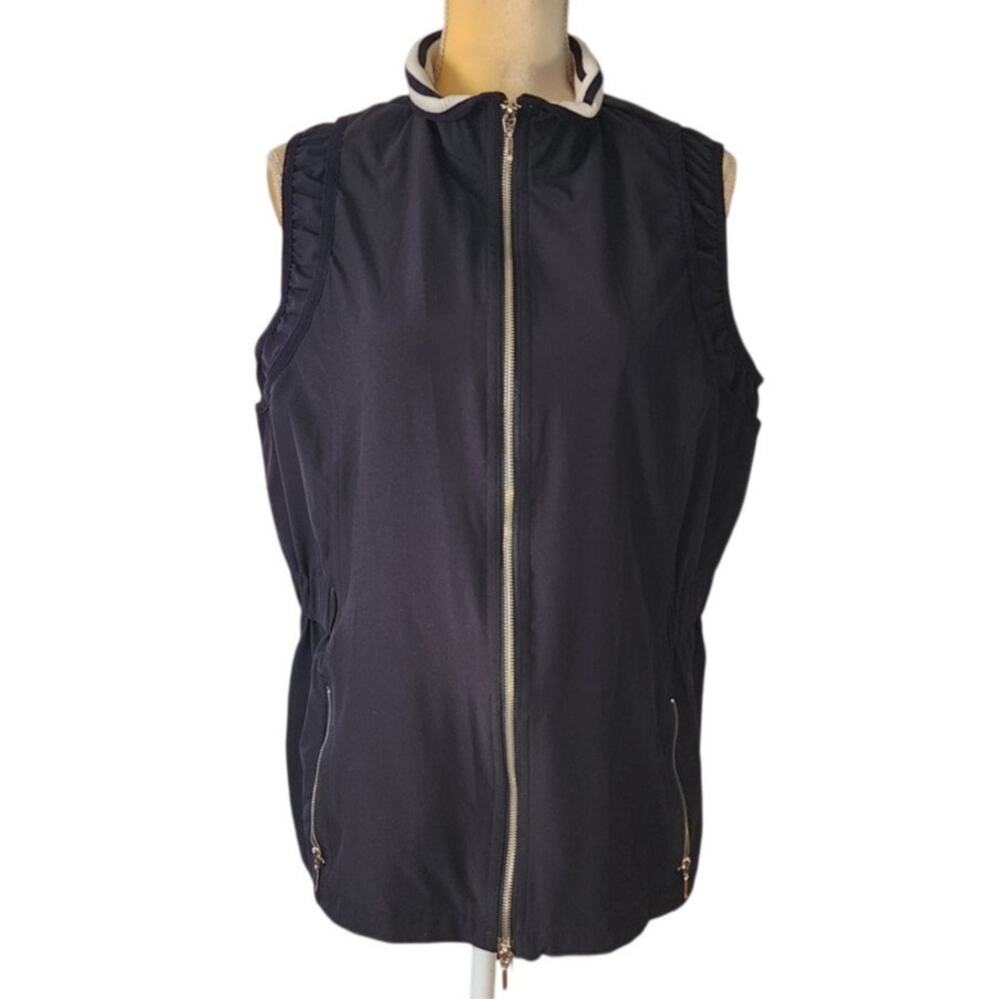Chico's Zenergy Style# 4500810121 Black Full Zip Jacket Vest Size 3 16/18